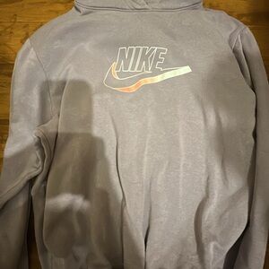 Nike Light Gray Hoodie with Logo
